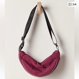 Free People Bulls Eye Sling Bag Burgandy